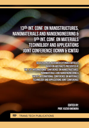 Buchcover 13th Int. Conf. on Nanostructures, Nanomaterials and Nanoengineering & 9th Int. Conf. on Materials Technology and Applications Joint Conference (ICNNN & ICMTA) | EAN 9783036403199 | ISBN 3-0364-0319-1 | ISBN 978-3-0364-0319-9