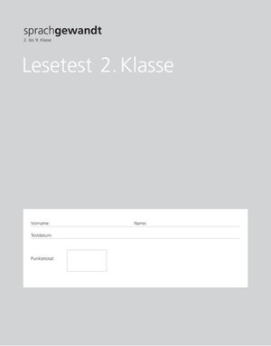 Buchcover sprachgewandt 2. bis 9. Klasse / Lesetest 2. Klasse à 10 Stück | Autorenteam | EAN 9783037136492 | ISBN 3-03713-649-9 | ISBN 978-3-03713-649-2