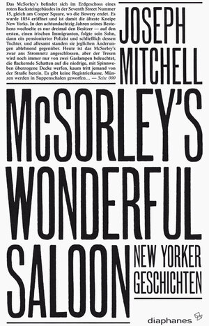 Buchcover McSorley’s Wonderful Saloon | Joseph Mitchell | EAN 9783037341414 | ISBN 3-03734-141-6 | ISBN 978-3-03734-141-4