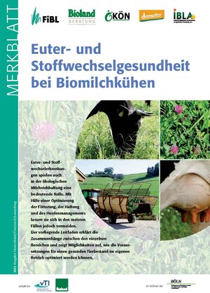 Buchcover Euter- und Stoffwechselgesundheit bei Biomilchkühen | Kerstin Barth | EAN 9783037362143 | ISBN 3-03736-214-6 | ISBN 978-3-03736-214-3