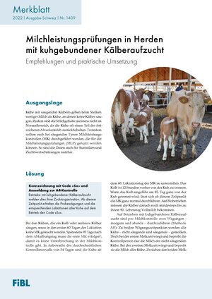 Buchcover Milchleistungsprüfung in Herden mit kuhgebundener Kälberaufzucht | Anet Spengler Neff | EAN 9783037364437 | ISBN 3-03736-443-2 | ISBN 978-3-03736-443-7
