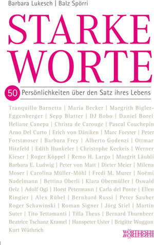 Buchcover Starke Worte | Barbara Lukesch | EAN 9783037630020 | ISBN 3-03763-002-7 | ISBN 978-3-03763-002-0