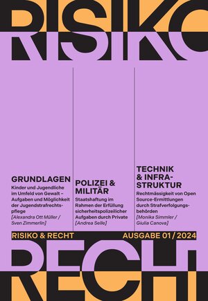 Buchcover Risiko & Recht 01/2024 | Alexandra Ott Müller | EAN 9783038056676 | ISBN 3-03805-667-7 | ISBN 978-3-03805-667-6
