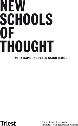 Buchcover New Schools of Thought | Peter Staub | EAN 9783038630302 | ISBN 3-03863-030-6 | ISBN 978-3-03863-030-2