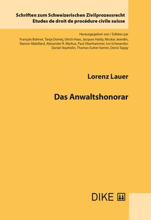 Buchcover Das Anwaltshonorar | Lorenz Lauer | EAN 9783038915607 | ISBN 3-03891-560-2 | ISBN 978-3-03891-560-7