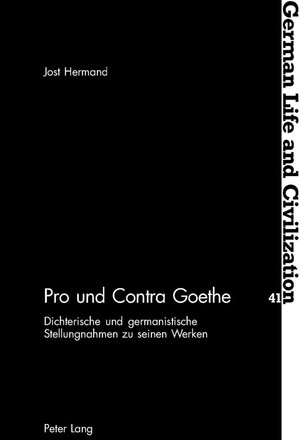 Buchcover Pro und Contra Goethe | Jost Hermand | EAN 9783039101757 | ISBN 3-03910-175-7 | ISBN 978-3-03910-175-7