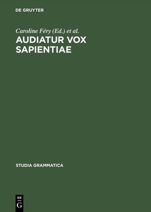 Buchcover Audiatur Vox Sapientiae  | EAN 9783050080116 | ISBN 3-05-008011-6 | ISBN 978-3-05-008011-6