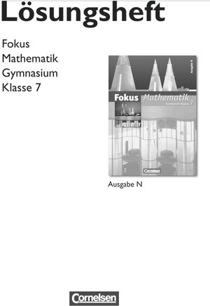Buchcover Fokus Mathematik - Gymnasium - Ausgabe N / 7. Schuljahr - Lösungen zum Schülerbuch | Jan Block | EAN 9783060008377 | ISBN 3-06-000837-X | ISBN 978-3-06-000837-7