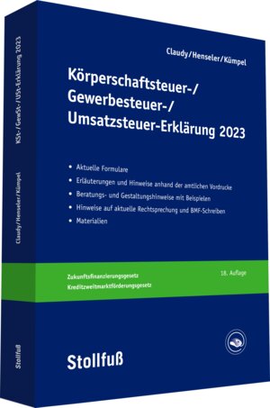Buchcover Körperschaftsteuer-, Gewerbesteuer-, Umsatzsteuer-Erklärung - online | Björn Claudy | EAN 9783081838007 | ISBN 3-08-183800-2 | ISBN 978-3-08-183800-7