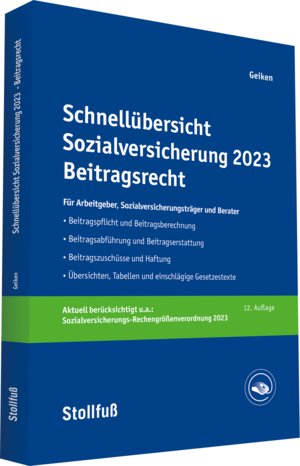 Buchcover Schnellübersicht Sozialversicherung Beitragsrecht - online | Manfred Geiken | EAN 9783081845005 | ISBN 3-08-184500-9 | ISBN 978-3-08-184500-5