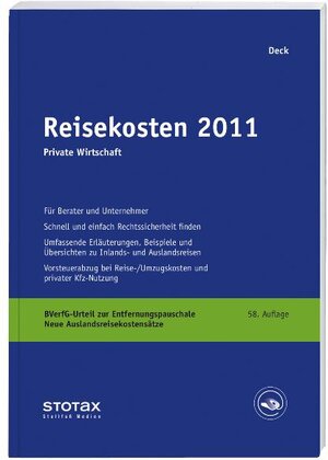 Buchcover Reisekosten 2011 | Wolfgang Deck | EAN 9783083110118 | ISBN 3-08-311011-1 | ISBN 978-3-08-311011-8