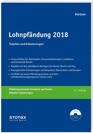Buchcover Lohnpfändung 2018 | EAN 9783083140184 | ISBN 3-08-314018-5 | ISBN 978-3-08-314018-4