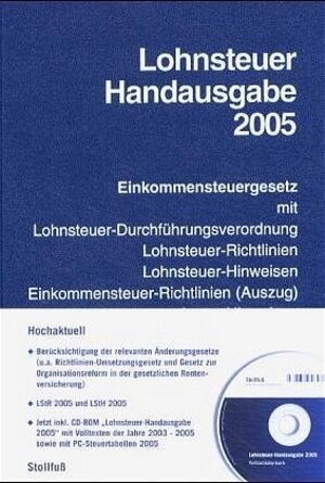 Buchcover Lohnsteuer-Handausgabe 2005 | Wolfgang Deck | EAN 9783083672050 | ISBN 3-08-367205-5 | ISBN 978-3-08-367205-0