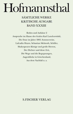 Buchcover Reden und Aufsätze 2 | Hugo von Hofmannsthal | EAN 9783107315338 | ISBN 3-10-731533-8 | ISBN 978-3-10-731533-8