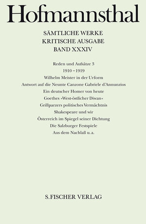 Buchcover Reden und Aufsätze 3 | Hugo von Hofmannsthal | EAN 9783107315345 | ISBN 3-10-731534-6 | ISBN 978-3-10-731534-5