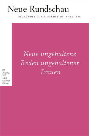 Buchcover Neue Rundschau 2022/1  | EAN 9783108091293 | ISBN 3-10-809129-8 | ISBN 978-3-10-809129-3