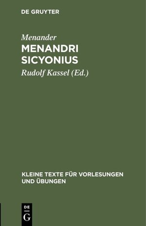 Buchcover Menandri Sicyonius | Menander | EAN 9783110013214 | ISBN 3-11-001321-5 | ISBN 978-3-11-001321-4