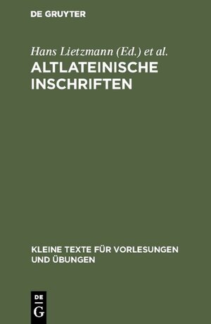 Buchcover Altlateinische Inschriften  | EAN 9783110013221 | ISBN 3-11-001322-3 | ISBN 978-3-11-001322-1