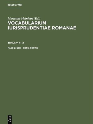 Buchcover sed - sors, sortis  | EAN 9783110013795 | ISBN 3-11-001379-7 | ISBN 978-3-11-001379-5