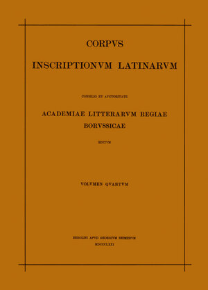 Buchcover Corpus inscriptionum Latinarum. Inscriptiones parietariae Pompeianae... / Inscriptiones parietariae Pompeianae Herculanenses Stabianae  | EAN 9783110031881 | ISBN 3-11-003188-4 | ISBN 978-3-11-003188-1