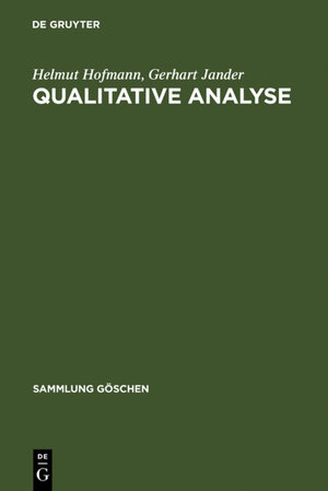 Buchcover Qualitative Analyse | Helmut Hofmann | EAN 9783110036534 | ISBN 3-11-003653-3 | ISBN 978-3-11-003653-4