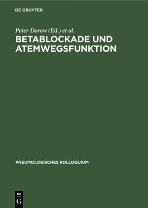 Buchcover Betablockade und Atemwegsfunktion  | EAN 9783110101263 | ISBN 3-11-010126-2 | ISBN 978-3-11-010126-3