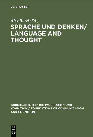 Buchcover Sprache und Denken / Language and Thought | EAN 9783110156485 | ISBN 3-11-015648-2 | ISBN 978-3-11-015648-5