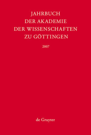 Buchcover Jahrbuch der Göttinger Akademie der Wissenschaften / 2007  | EAN 9783110207781 | ISBN 3-11-020778-8 | ISBN 978-3-11-020778-1