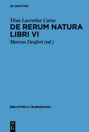 Buchcover De rerum natura libri VI | Titus Lucretius Carus | EAN 9783110207811 | ISBN 3-11-020781-8 | ISBN 978-3-11-020781-1