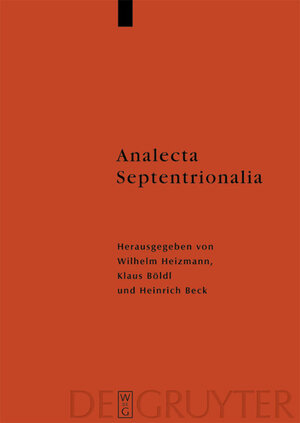 Buchcover Analecta Septentrionalia  | EAN 9783110218695 | ISBN 3-11-021869-0 | ISBN 978-3-11-021869-5