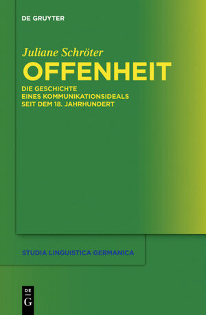 Buchcover Offenheit | Juliane Schröter | EAN 9783110250749 | ISBN 3-11-025074-8 | ISBN 978-3-11-025074-9