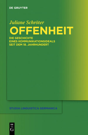 Buchcover Offenheit | Juliane Schröter | EAN 9783110250756 | ISBN 3-11-025075-6 | ISBN 978-3-11-025075-6