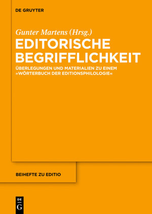 Buchcover Editorische Begrifflichkeit  | EAN 9783110337822 | ISBN 3-11-033782-7 | ISBN 978-3-11-033782-2