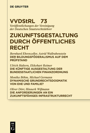 Buchcover Zukunftsgestaltung durch Öffentliches Recht | Bernhard Ehrenzeller | EAN 9783110341386 | ISBN 3-11-034138-7 | ISBN 978-3-11-034138-6