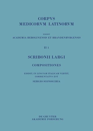 Buchcover Scribonii Largi Compositiones  | EAN 9783110430912 | ISBN 3-11-043091-6 | ISBN 978-3-11-043091-2