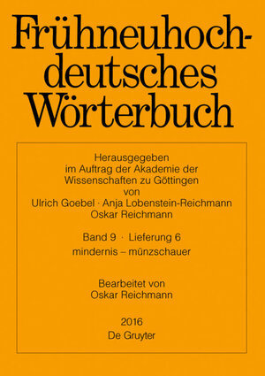 Buchcover Frühneuhochdeutsches Wörterbuch / mindernis – münzschauer | Oskar Reichmann | EAN 9783110456721 | ISBN 3-11-045672-9 | ISBN 978-3-11-045672-1