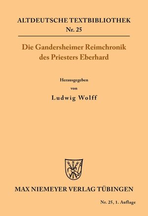 Buchcover Die Gandersheimer Reimchronik  | EAN 9783110482621 | ISBN 3-11-048262-2 | ISBN 978-3-11-048262-1