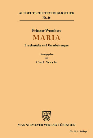 Buchcover Maria | Priester Wernher | EAN 9783110482706 | ISBN 3-11-048270-3 | ISBN 978-3-11-048270-6