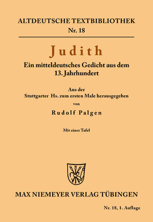 Buchcover Judith  | EAN 9783110483895 | ISBN 3-11-048389-0 | ISBN 978-3-11-048389-5