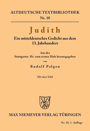 Buchcover Judith  | EAN 9783110483918 | ISBN 3-11-048391-2 | ISBN 978-3-11-048391-8