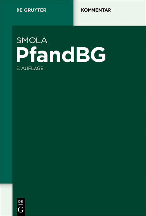 Buchcover PfandBG | Rainer Smola | EAN 9783110487381 | ISBN 3-11-048738-1 | ISBN 978-3-11-048738-1