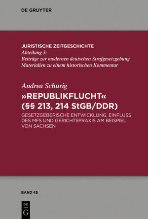 Buchcover "Republikflucht" (§§ 213, 214 StGB/DDR) | Andrea Schurig | EAN 9783110492941 | ISBN 3-11-049294-6 | ISBN 978-3-11-049294-1