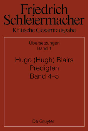 Buchcover Hugo (Hugh) Blairs Predigten | EAN 9783110609806 | ISBN 3-11-060980-0 | ISBN 978-3-11-060980-6