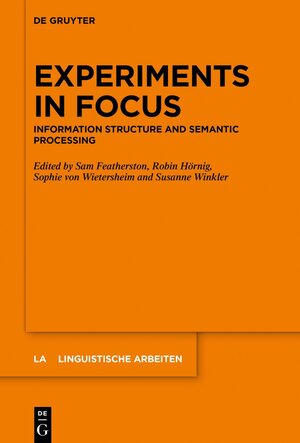 Buchcover Experiments in Focus  | EAN 9783110622287 | ISBN 3-11-062228-9 | ISBN 978-3-11-062228-7