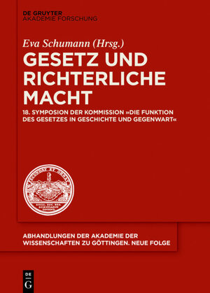 Buchcover Gesetz und richterliche Macht  | EAN 9783110650150 | ISBN 3-11-065015-0 | ISBN 978-3-11-065015-0