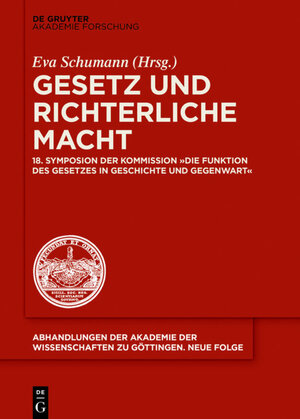 Buchcover Gesetz und richterliche Macht  | EAN 9783110654042 | ISBN 3-11-065404-0 | ISBN 978-3-11-065404-2