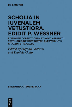 Buchcover Scholia in Iuuenalem uetustiora  | EAN 9783110738667 | ISBN 3-11-073866-X | ISBN 978-3-11-073866-7