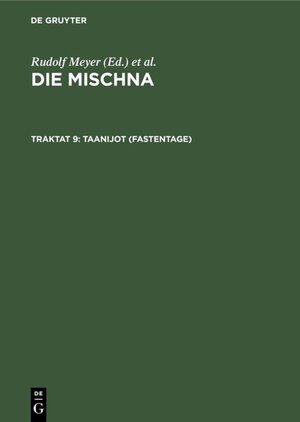 Buchcover Taanijot (Fastentage)  | EAN 9783110817737 | ISBN 3-11-081773-X | ISBN 978-3-11-081773-7