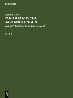 Buchcover Helmut Hasse: Mathematische Abhandlungen / Helmut Hasse: Mathematische Abhandlungen. 2 | Helmut Hasse | EAN 9783110835007 | ISBN 3-11-083500-2 | ISBN 978-3-11-083500-7