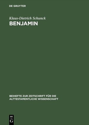 Buchcover Benjamin | Klaus-Dietrich Schunck | EAN 9783110840056 | ISBN 3-11-084005-7 | ISBN 978-3-11-084005-6